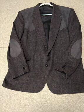 VTG Pendleton High Grade Western Wear Tweed Wool Sport Coat - Grey Size 46 Long